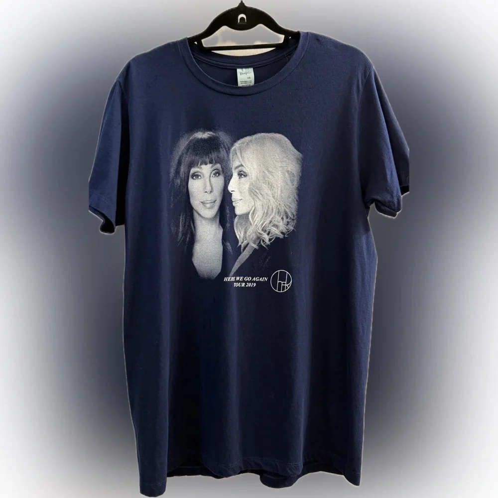 Cher Here We Go Again 2019 Tour Tee - Navy Blue Size L - Picture 8 of 8
